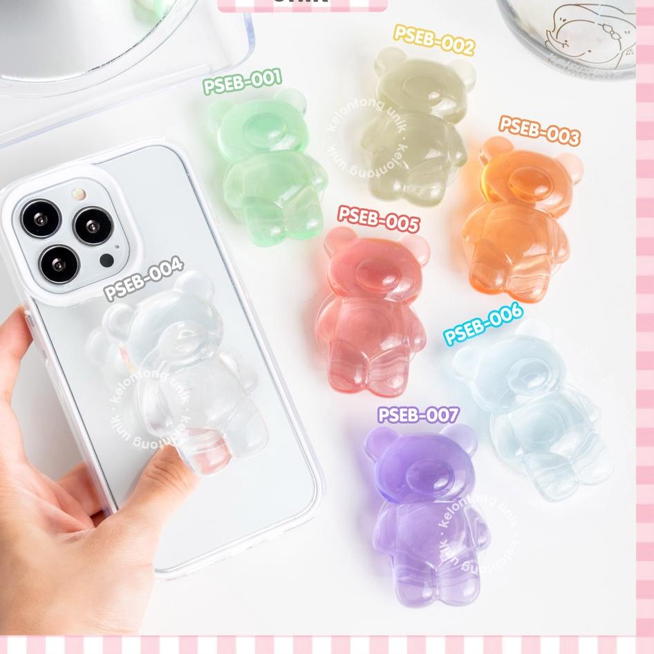 Spesial Promo GUMMY BEAR - Griptok 3D Resin Transparan/ Phone Holder/ Phone Grip
