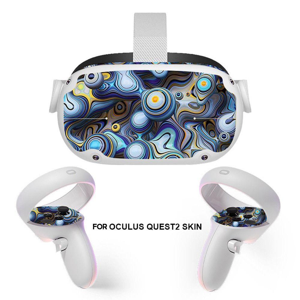 POPULAR Populer VR Headset Skin DIY Decal Wrapping Cover Controller Stiker Untuk Oculus Quest2