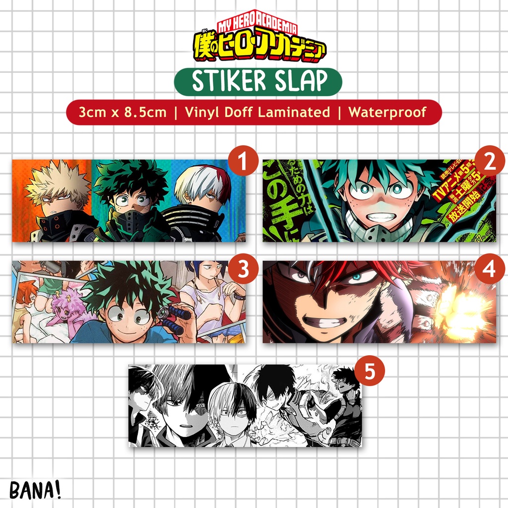 Stiker Slap BOKU NO HERO ACADEMIA Stiker Anime Waterproof | BANA