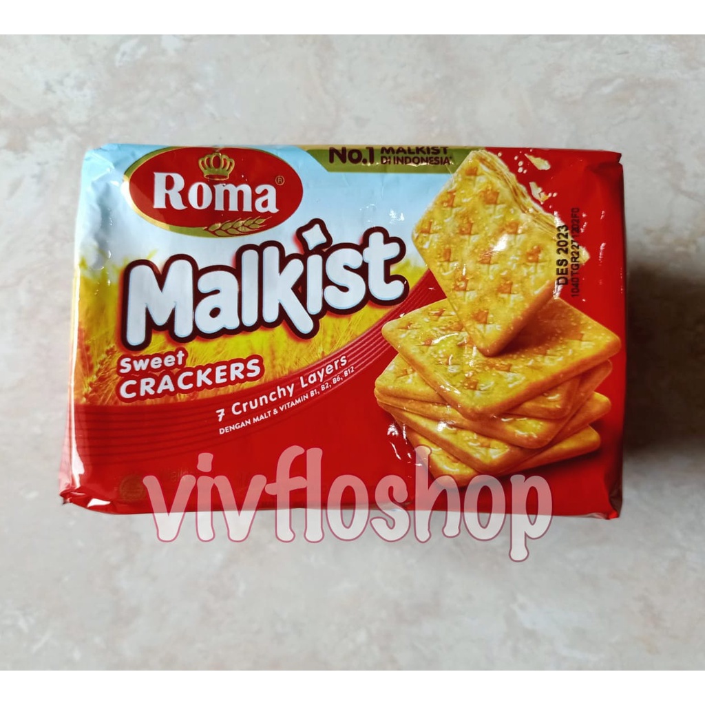 

Kardusan & Eceran Biskuit Roma Malkist Crackers Manis (Merah) 105 gr