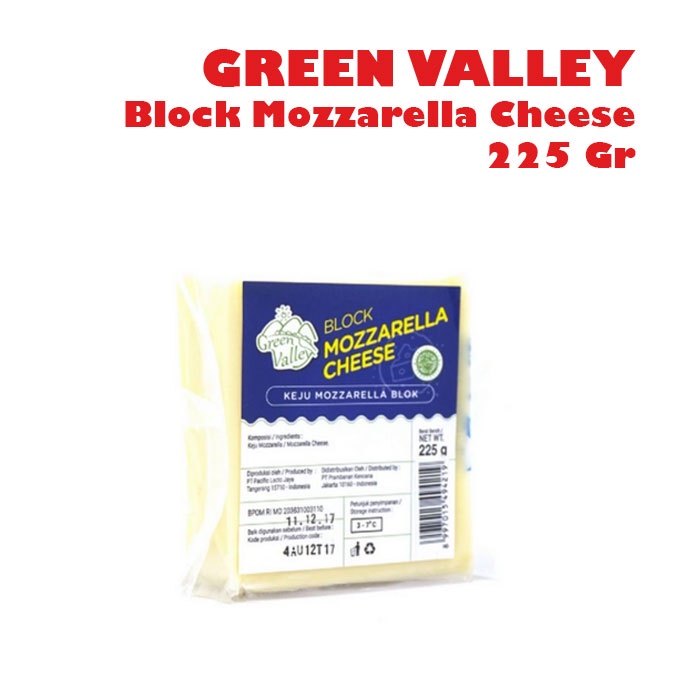 GREEN VALLEY Block Mozzarella Cheese 225 Gr