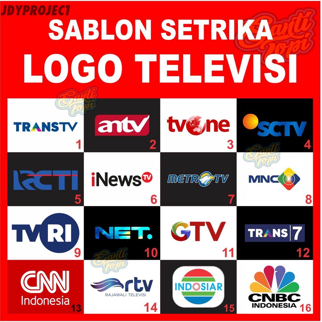 Sablon Setrika Logo Televisi - JLO
