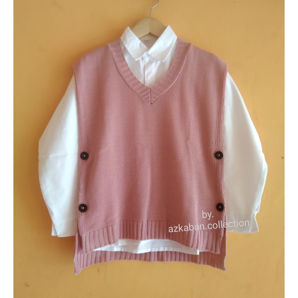 ONE SET/ ROMPI SET KEMEJA PUTIH POLOS ANAK umur 2-3-4-5-6-7-8-9-10-11-12tahun