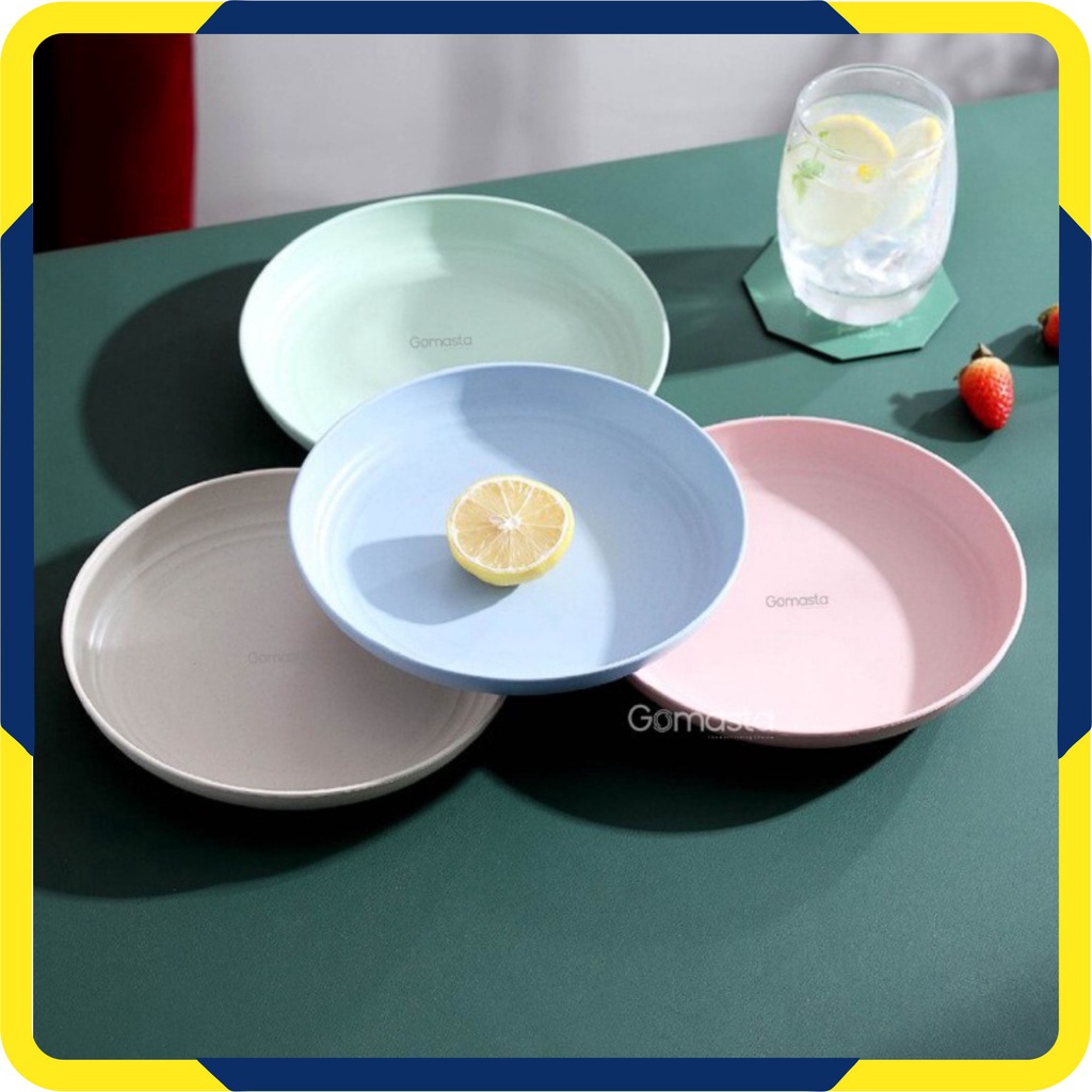 Murah Lebay GO-P03 Round Plate / Piring Bulat 15cm Piring Makan Piring Bulat Wheat Straw Warna Warni