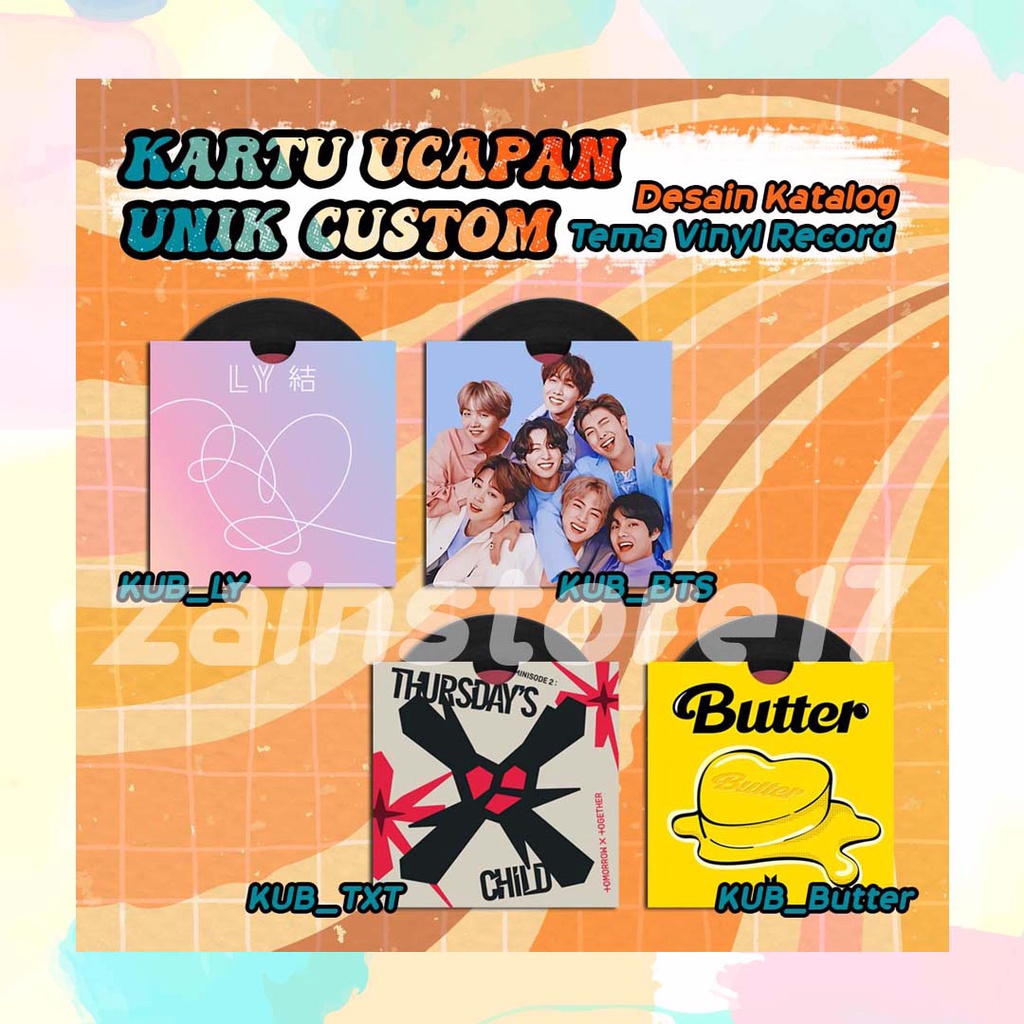 (MINIMAL ORDER 4PCS Silahkan Baca Keterangan) - KARTU UCAPAN UNIK ESTETIK KODE KUB - Desain Tema Vin
