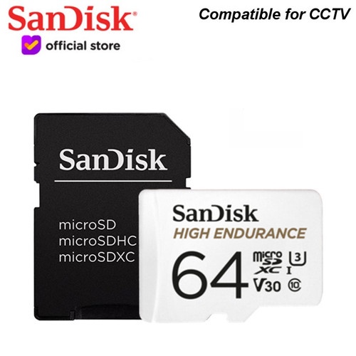 SANDISK Memory Card Micro SD 64GB SanDisk High Endurance 100Mbps