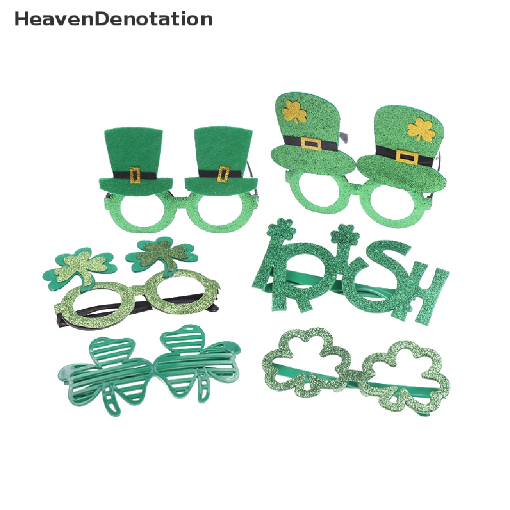 [Pecahan Surga] St. Kacamata Dekorasi Patrick's Day Glasses Properti Foto Perlengkapan Pesta Happy HDV