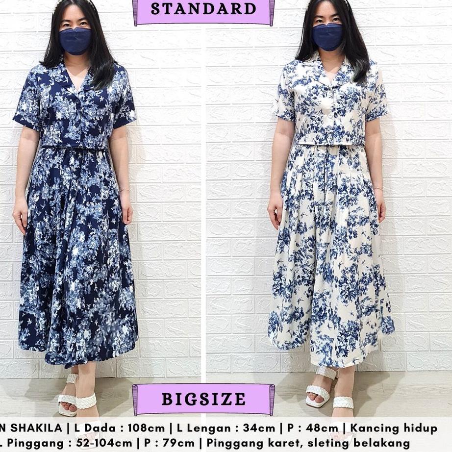 ❈ 4568 SANUARI FLORAL BUTTON LONG SKIRT SET ROK JUMBO BIGSIZE ❊