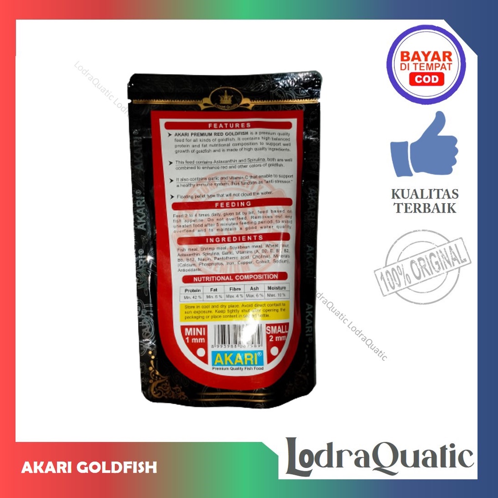 PELET AKARI PREMIUM RED GOLDFISH AKARI PREMIUM RED-BLOOD PARROT COLOUR BOOSTER ANTI STRESS AKARI LOUHAN PRO PELET AKARI PREDATOR PREMIUM RED PELET IKAN HIAS PELET LOUHAN PELET PREDATOR PELET LOHAN