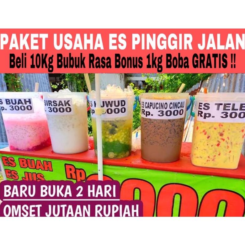 

[Terkece Se-RI] Paket Usaha Es Pinggir Jalan Bubuk Minuman Cappucino Redvelvet Taro Milo Cokelat Mangga Alpukat Strawberry dll