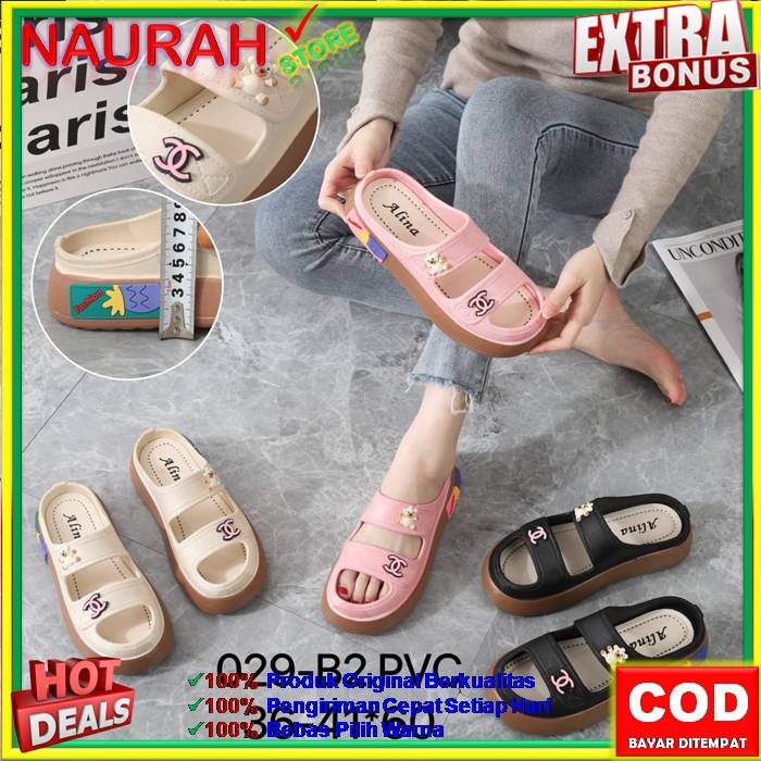 SANDAL SLOP WANITA ALINA 029 B1 SENDAL VIRAL BAIM 100% ORIGINAL KUALITAS IMPORT JELLY PVC RUBBER ANTI SLIP NYAMAN EMPUK LUCU TERBARU TERMURAH