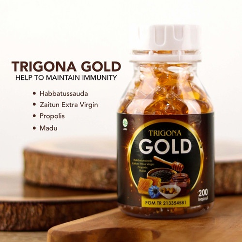 TRIGONA GOLD - Habbatussauda Extra Propolis Plus Zaitun Madu Isi 200 Kapsul