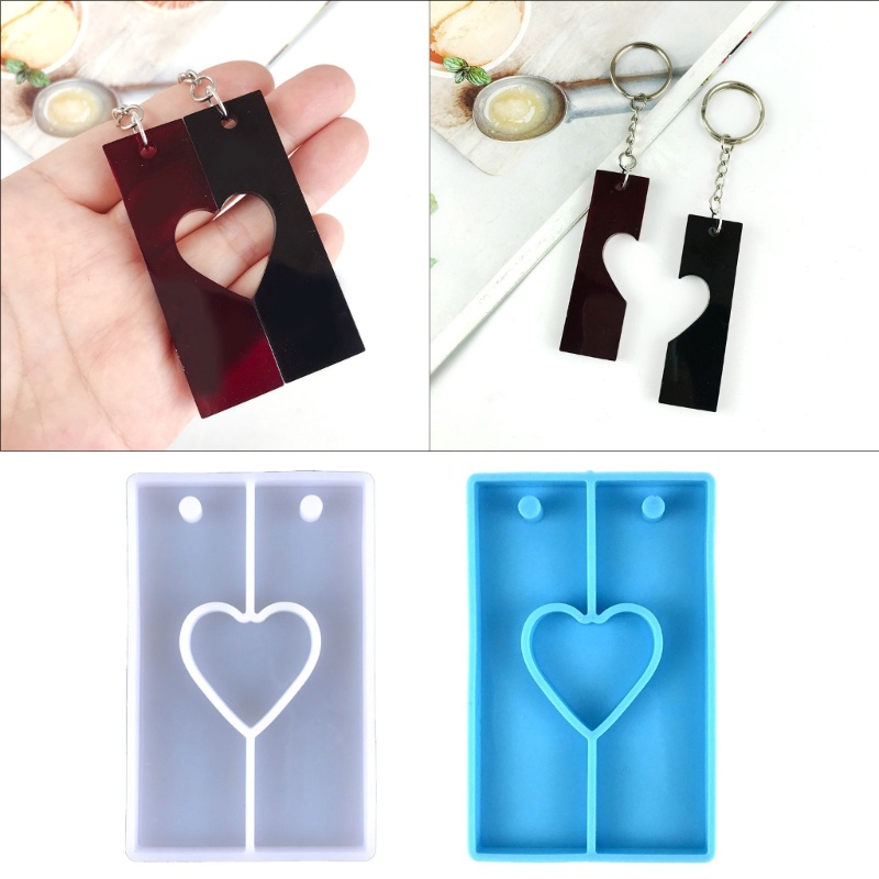 Siy DIY Perhiasan Casting Cetakan Valentines Silicone Mold Heart Resin Mold Keychain Pendant Silicone Mold Kristal Epoxy Mol