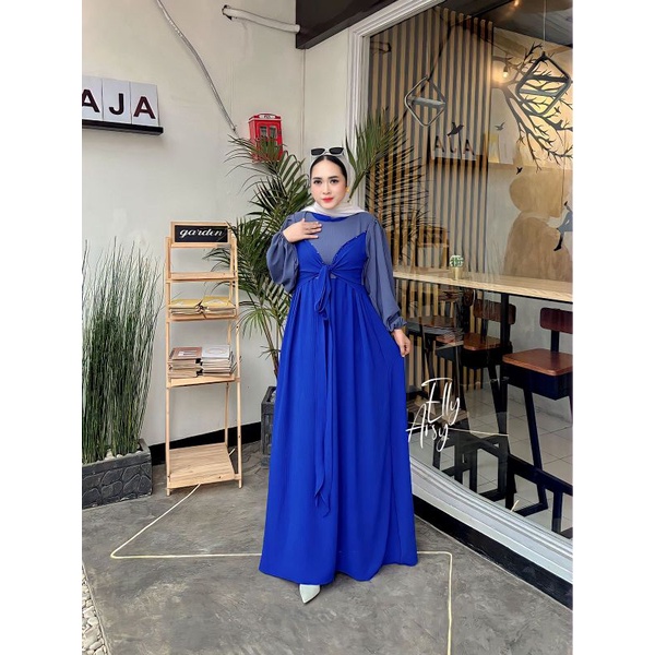 MEISA GAMIS ELLY ARSY // GAMIS CRINKLE AIR FLOW // DRESS PAYET WANITA S FIT XL