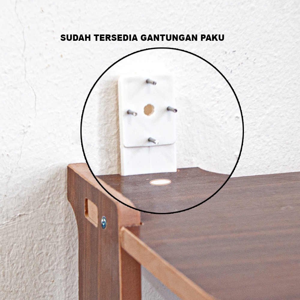 Rak Gantung Dinding Ambalan Speaker 2 Susun Serbaguna MDF - LC021