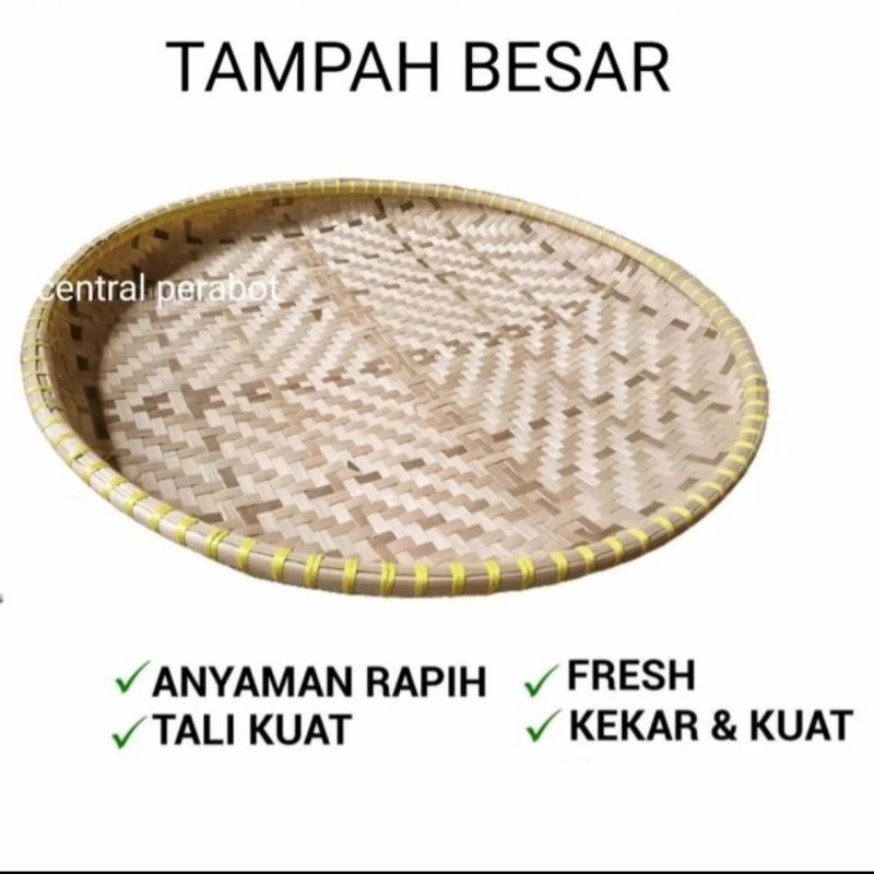 Tampah bambu anyaman besar/nampan bambu anyaman besar