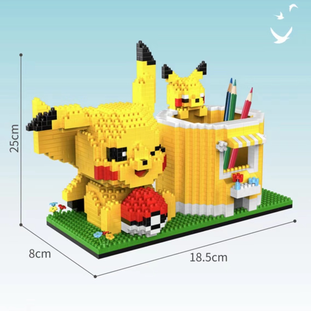 Kompatibel Dengan Lego Blok Bangunan Mainan Bintang Delu Lingna Belle Pikachu Pen Holder Partikel Blok Bangunan Hadiah Gadis