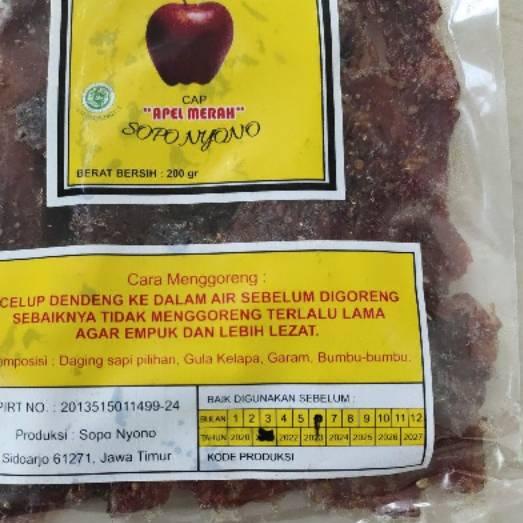 

ⅎ Dendeng Sapi cap APEL MERAH 200 gr ✾