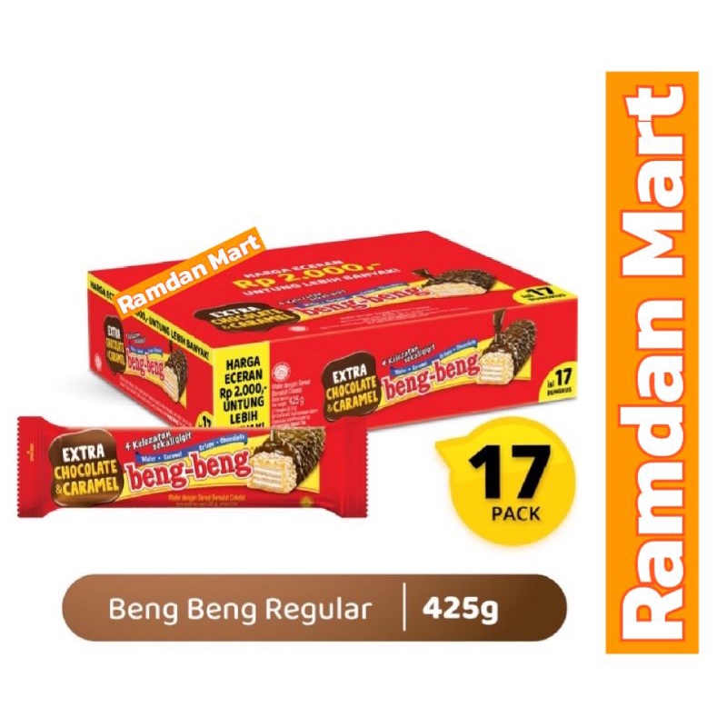 

BENG BENG Coklat wafer dgn crispy crisp terbalut coklat susu 1 Box isi 17 pcs