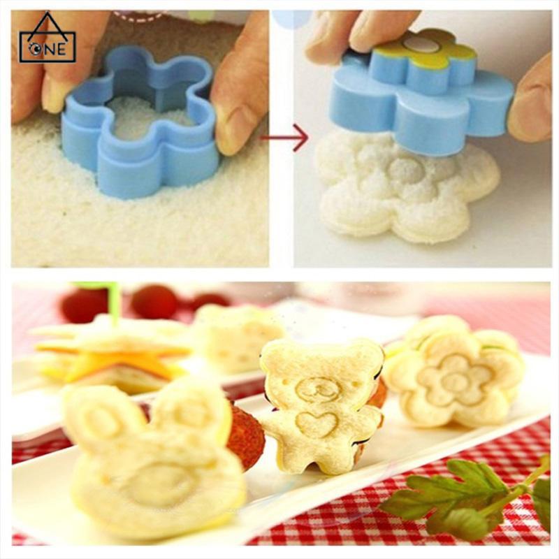 COD❤️3Pcs/Set Cetakan Roti Biskuit Sandwich Bentuk Kartun Lucu Untuk Anak-Anak-A.one