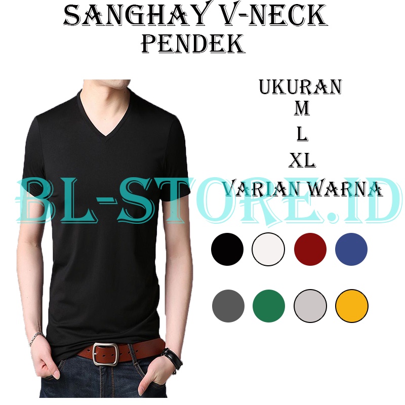KAOS POLOS V-NECK PRIA BAHAN COMBED T-SHIRT V-NECK PRIA LENGAN PENDEK KAOS OBLONG V-NECK PRIA UNTUK 