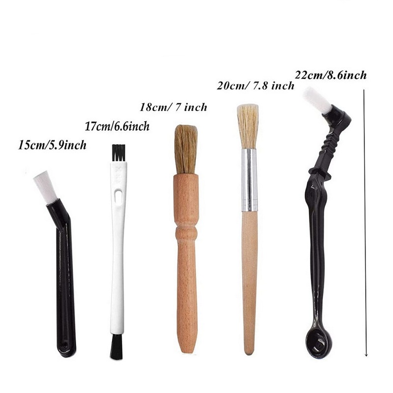 5Pcs/Set Coffee Grinder Cleaning Brush 4Pcs/Set Wooden Kuas Pembersih Mesin Grinder Kopi Sikat Sendok Pembersih Mesin For Kopi Espresso