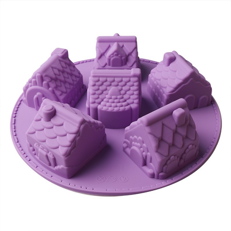 Creative Small House Shape Silicone Cake Mold 3D Fondant Chocolate Cupcake DIY Baking Mould