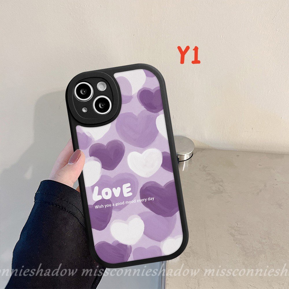 Redmi 10C 9A 9C 10 9T 9 10A Note 11 11s 10s 10Pro 8 9 9Pro 9s 11Pro+8Pro Mi 12 11 Lite 11T POCO X3 NFC Pro M3 Ins Purple Art Paint Pattern Lukisan Minyak Love Hati Tpu Sarung Soft Case