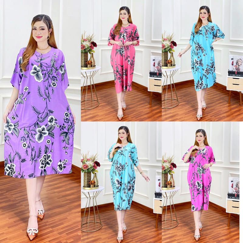 DASTER STANDAR PANJANG SELUTUT BUSUI DADA KANCING  LD 110 PB 115 BAHAN RAYON BERKUALITAS COCOK UNTUK HARIAN DIRUMAH