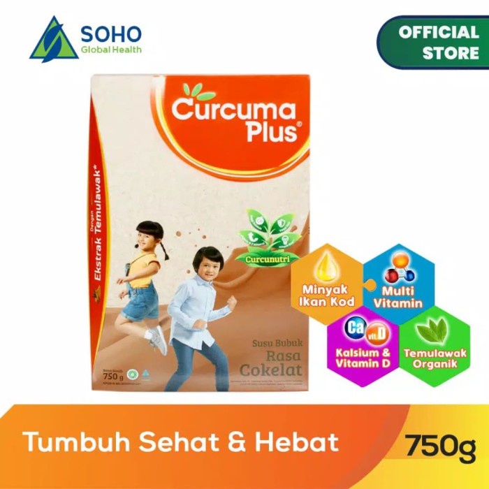 

[ COD ] Curcuma Plus Susu Bubuk Anak - Coklat 750gr (1 - 6 Tahun - Honey