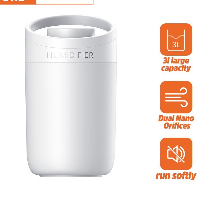 HOT Product Humidifier 3L Large Capacity Nano Spray 3-speed Adjustment Intelligent Cool Mist Quiet U