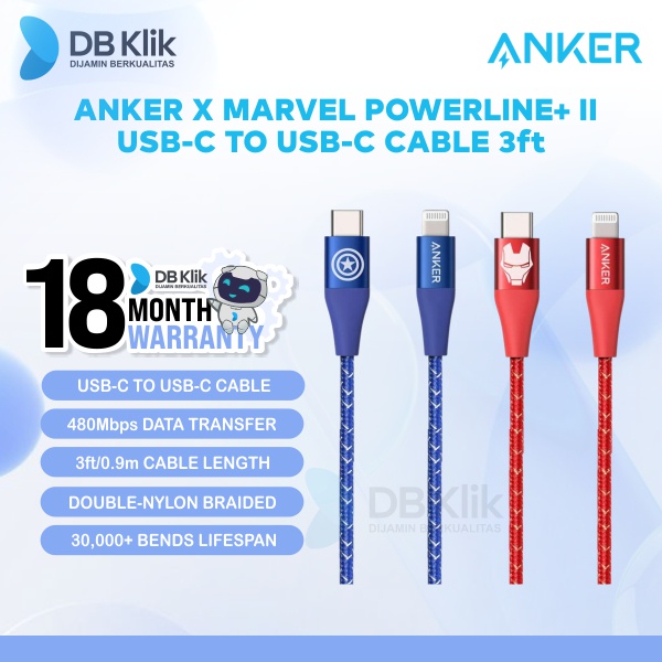 Kabel Anker x Marvel PowerLine+ II USB-C to USB-C Cable 3ft A9547