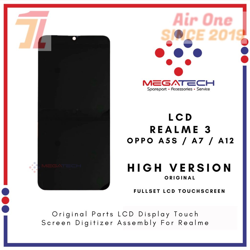 AirOne LCD Oppo A5S / LCD Oppo A7 / LCD Oppo A12 / LCD Realme 3 Universal Fullset Touchscreen