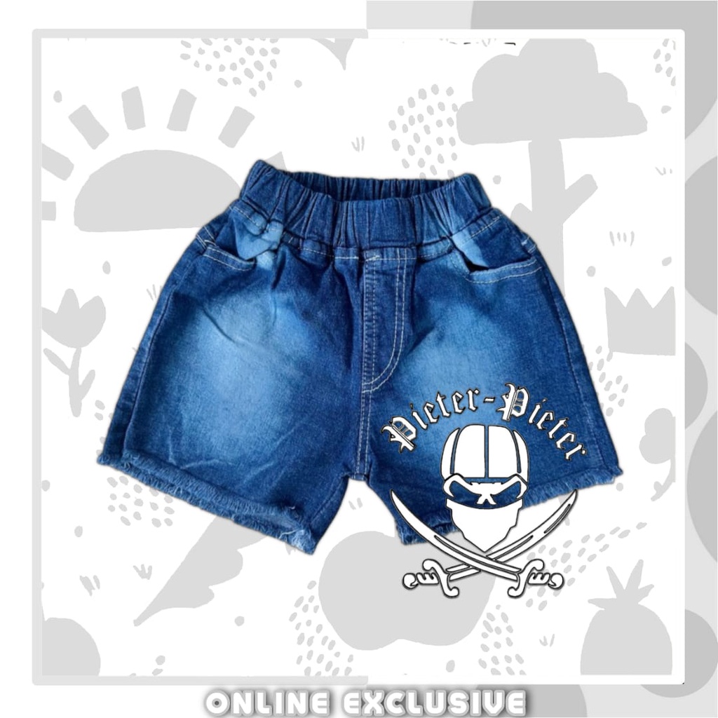 Celana hotpant jeans anak cewek model rawis bahan sofjeans mulur elastis