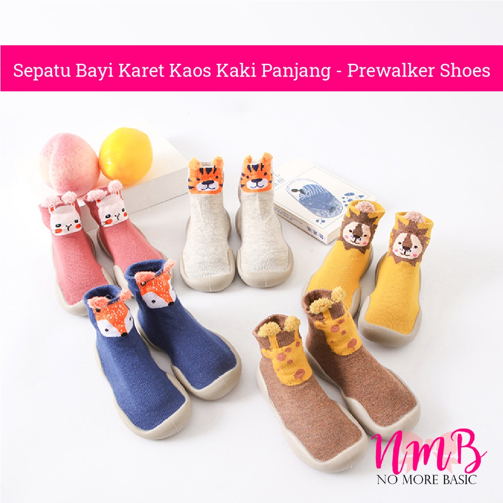 Sepatu bayi Karet Kaos Kaki Panjang - Prewalker Shoes