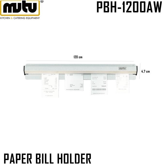 

penjepit kertas menu / bill holder aluminium 120 cm PBH-1200AW