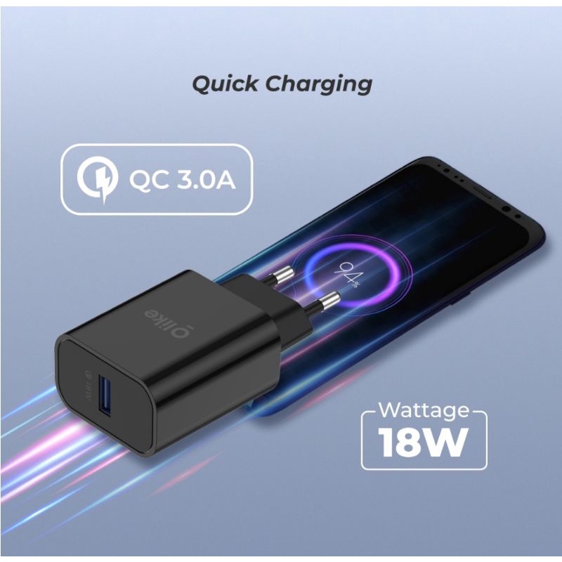 ADAPTOR CHARGER QUICK CHARGE 18W OLIKE C304