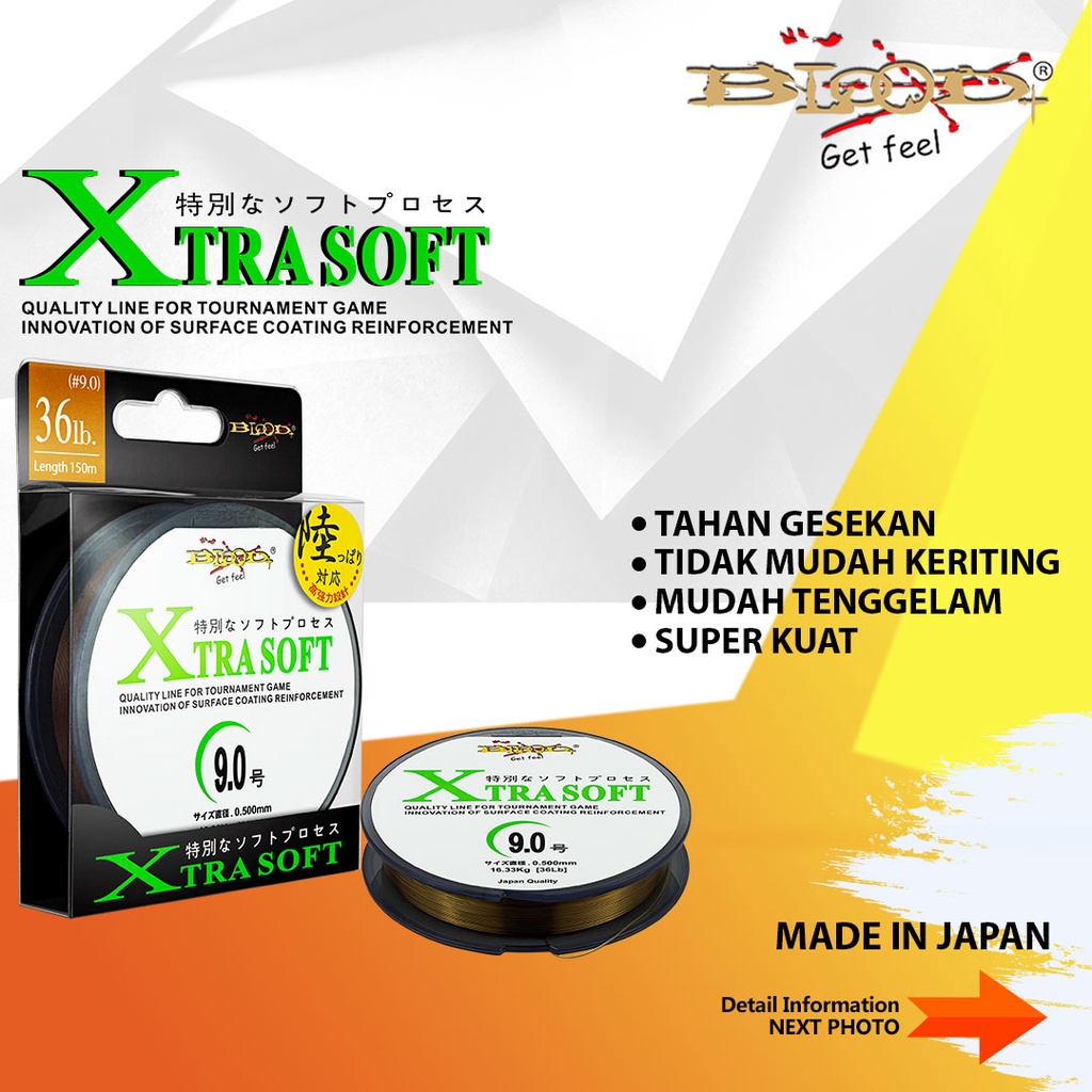 SENAR PANCING MONO BLOOD-X XTRA SOFT 150METER