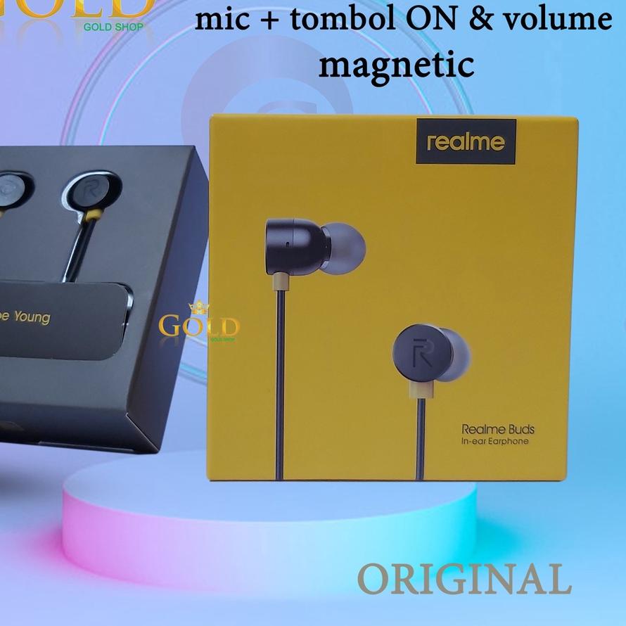 ❄ Headset earphone handfree realme original 100%/headset realme buds magnet original ➥