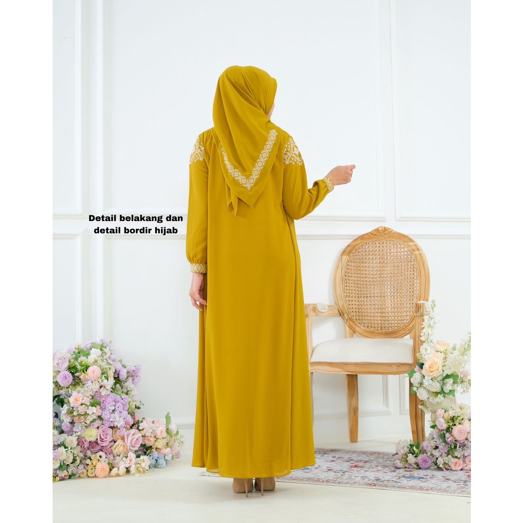 Gempita Dress || Gamis Bordir Cerutty || Gamis Lebaran Termurah Bisa (COD) || Fashion Muslim ~ DVN STYLE