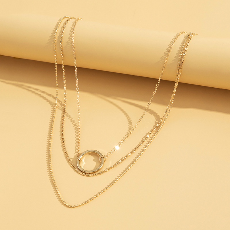 Fashion, Mewah, Sederhana, Cincin Multi-layer, Kalung Geometris, Kalung Fashion Wanita Multi-layer, 1biji