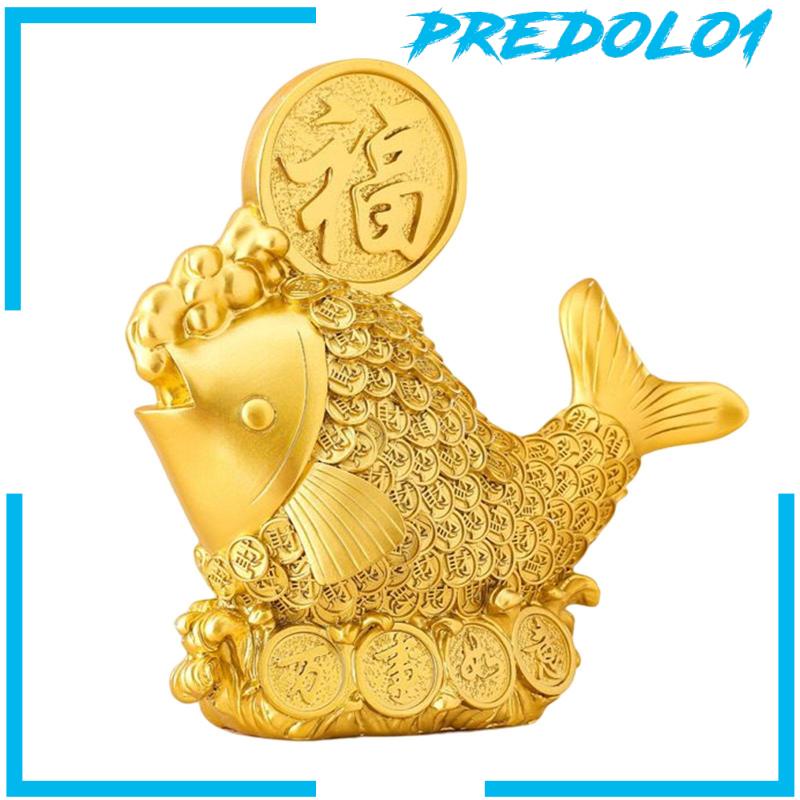 [Predolo1] Patung Ikan Cina Koleksi Hadiah Patung Ornamen Feng Shui Untuk Dekorasi Desktop