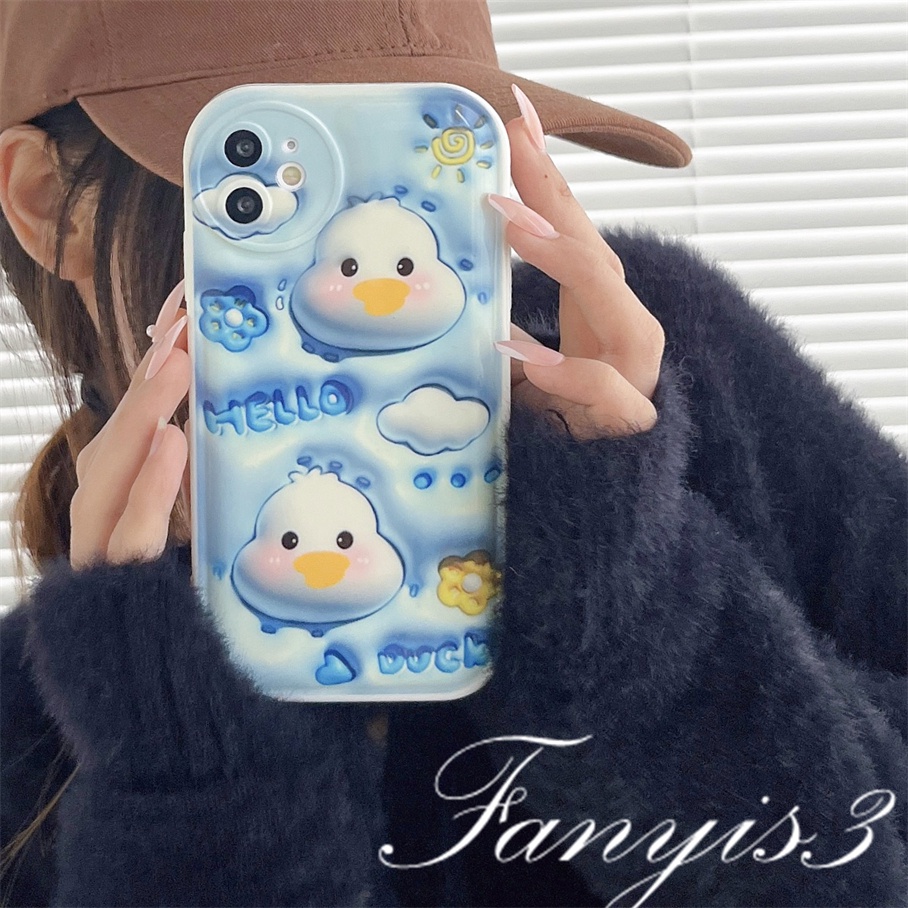 Redmi A1 10C 10A 10 9 9A 9C 9T Note 11 Pro+ 11s 11 10s 10 9s 9 8 Pro Poco X4Pro X3Pro Mi 11 Lite 11T 10TPro 12Pro Hello Duck 3D Vision Phone Case TPU Soft Cover Pelindung