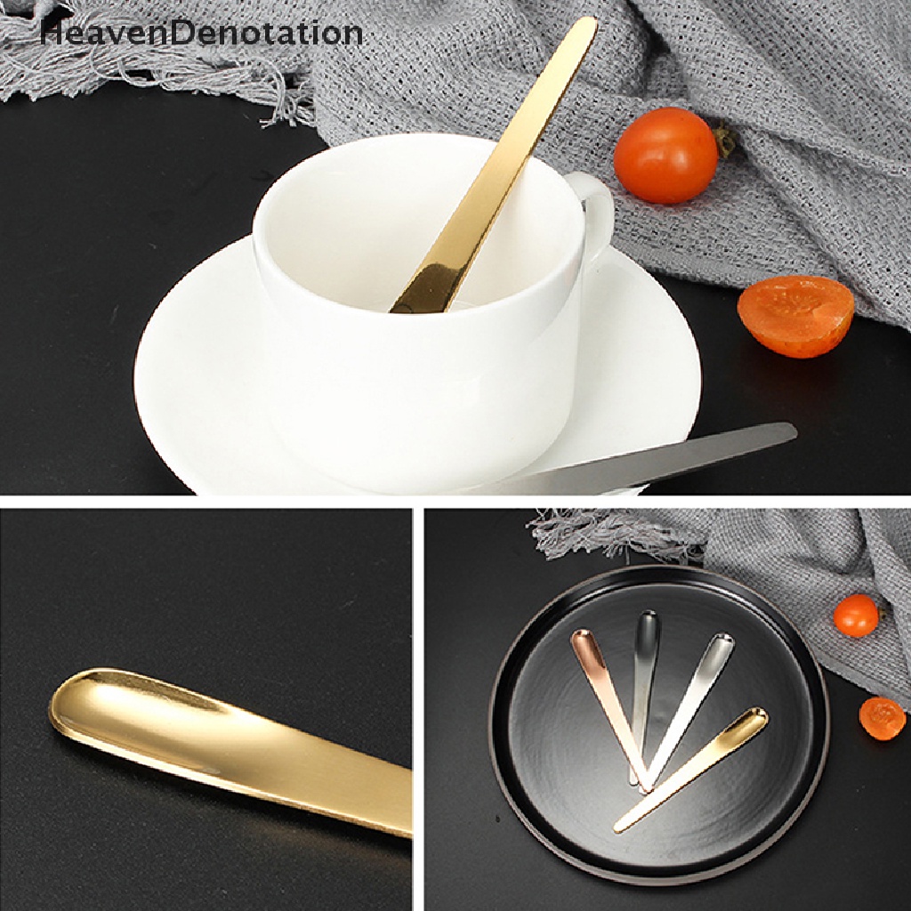 [HeavenDenotation] 1pc Sendok Kopi Stainless Steel Sendok Datar Untuk Dessert Sendok Kopi Kecil HDV