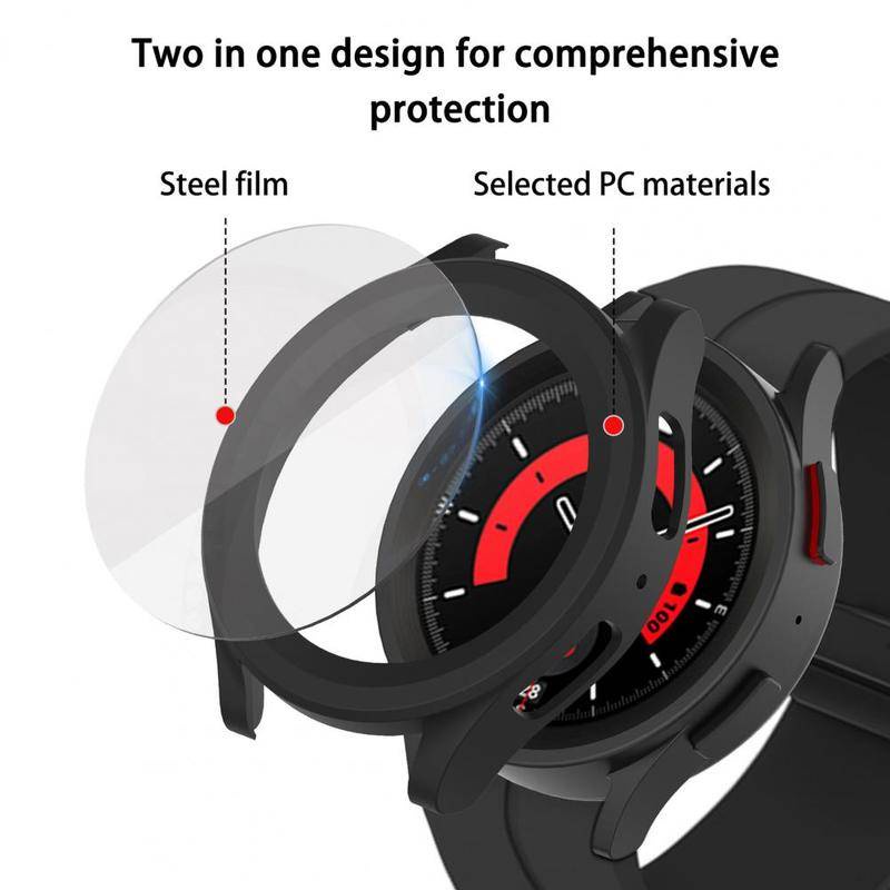 Watch Dial Cover Perfect Fit Kokoh Anti Jatuh Untuk Samsung Galaxy Watch 5 Pro 45mm High Clarity Transparan Pelindung Layar Watch Protective Cover