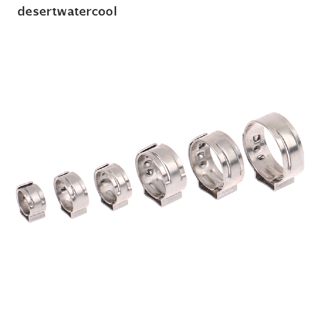 Deid 10Pcs Klem Selang Single Ear Stepless 304stainless Steel Hose Clamp Cincin Penjepit Cinch Untuk Sealing Hose Quick Release Clamp Martijn