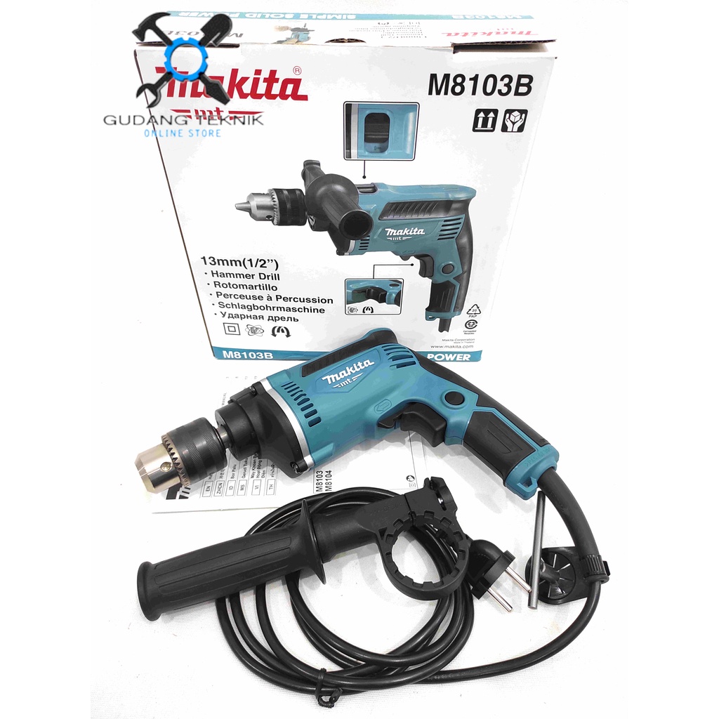 Mesin Bor Tangan 13mm MAKITA M8103B / Mesin Bor Listrik Besi Kayu Beton 13 mm M 8103 B - Impact Drill Electric M-8103B MAKITA