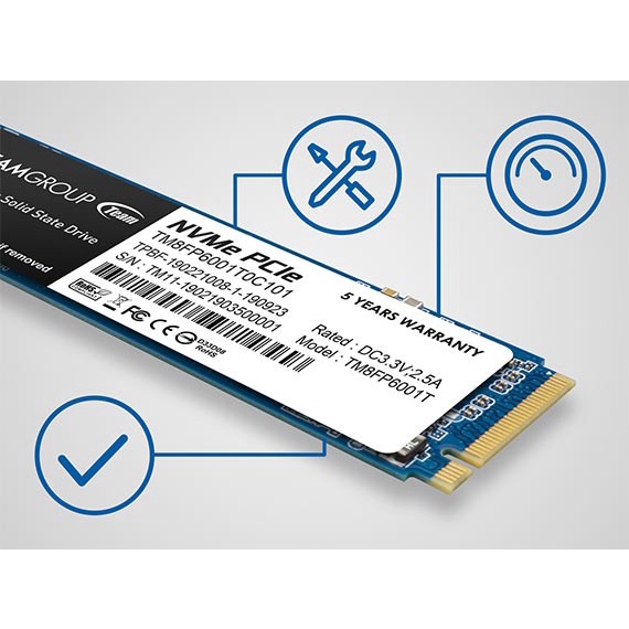 TEAMGroup MP33 SSD M.2 NVME 256GB, 512GB, 1 TB, 2TB PCIe Gen3 x4