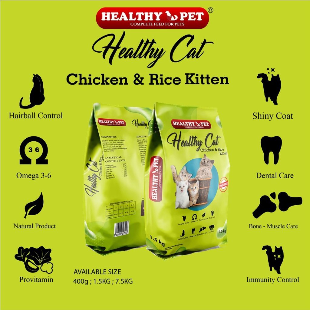 Healthy Cat 1.5kg Makanan Kucing Kering Healthy Pet