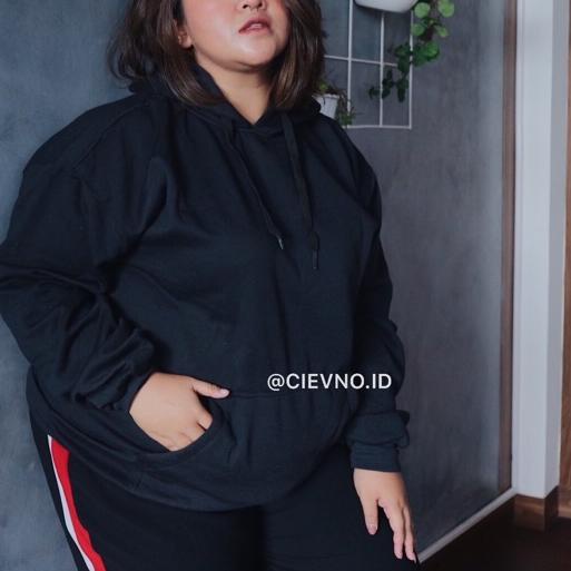 ♦ HOODIE JUMPER HITAM POLOS SIZE M - XXXL ➸